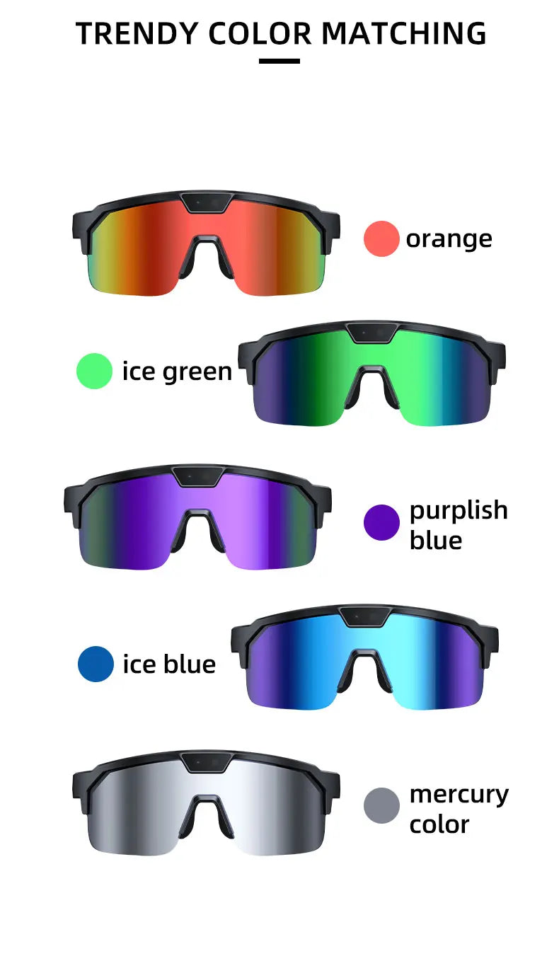 2026New AI Smart Glasses ChatGPT 1200P Camera 30MP Anti-shake Cycling Video&Photo Sport Sunglasses DualMic 4GB Windproof Goggles