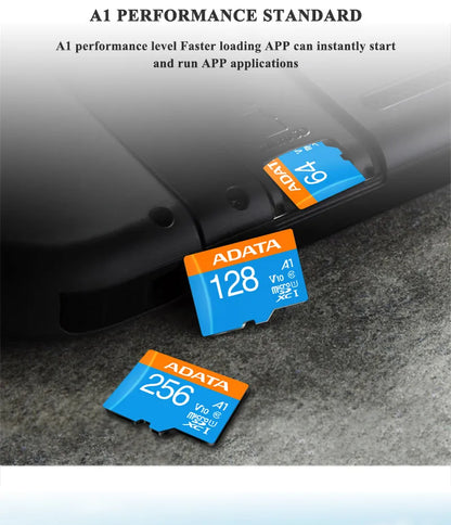 ADATA Micro SD Card 32GB 64GB 128GB 256GB A1 Memory Card C10 UHS-I High Speed Memory Card micro SDXC card with adapter for Phone