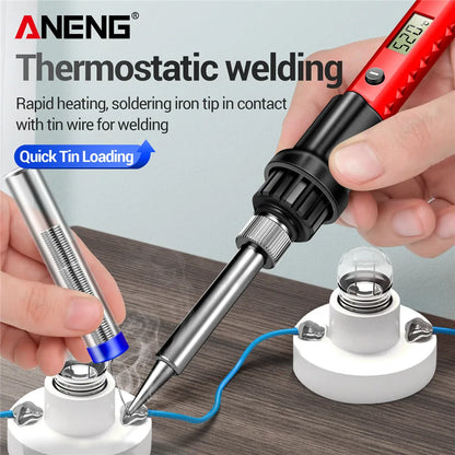 ANENG SL105 Electric Soldering Iron 60W Display Adjustable 180°C~520°C Temperature Professional Portable Welding Repair 220V Kit