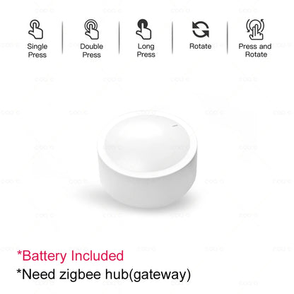 Tuya ZigBee Smart Knob Switch Wireless Scene Button Rotatable Dimmer Switch Home Appliances Automation Scenario Linkage Remoter