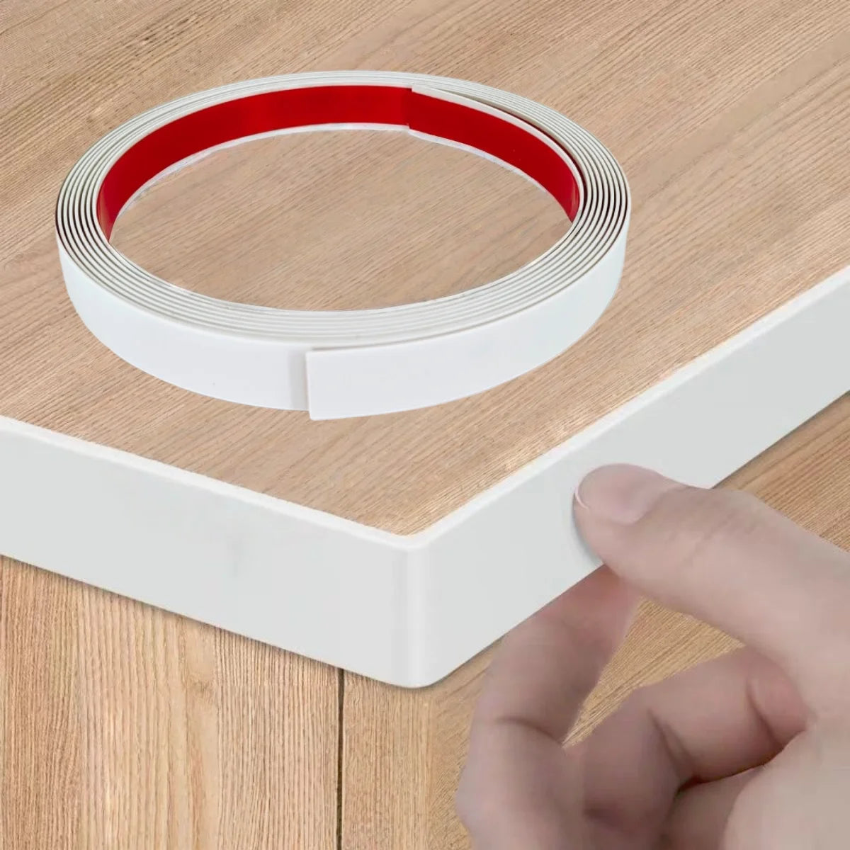 1PC 3/5m Beautiful Border White Sticke Rwood Grain Edge Banding Cover Up, Repair Wall, Furniture, Edge Decoration Sticker