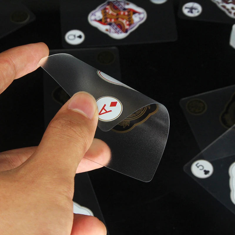 Playing Cards with Transparent PVC Plastic Waterproof Poker Card with A Box Perfect for Blackjack Euchre and Other games