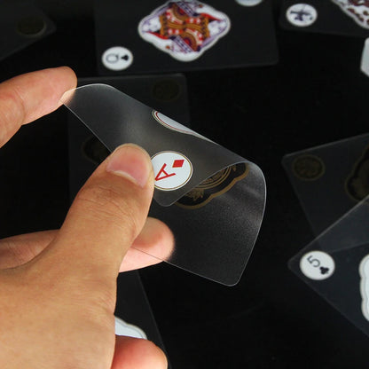 Playing Cards with Transparent PVC Plastic Waterproof Poker Card with A Box Perfect for Blackjack Euchre and Other games