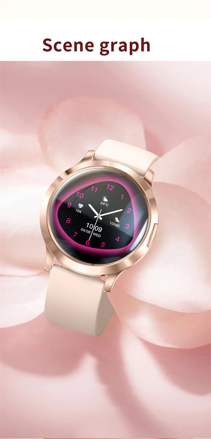 Nowy Smartwatch dla Kobiet 1.32 Cala AMOLED HD Ekran Sportowy Fitness Wodoodporny Zegarek Połączenia Bluetooth Cyfrowy Smartwatch Damski