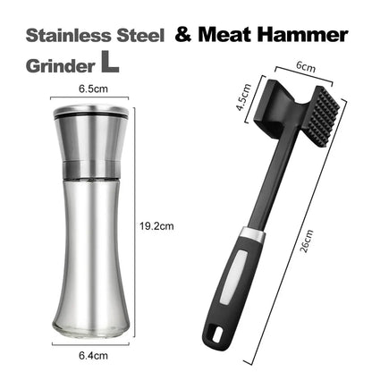 180ML Pepper Grinder Glass Spice Bottle Salt Pepper Mill Manual Spice Grinder Mill Household Kitchen Gadgets