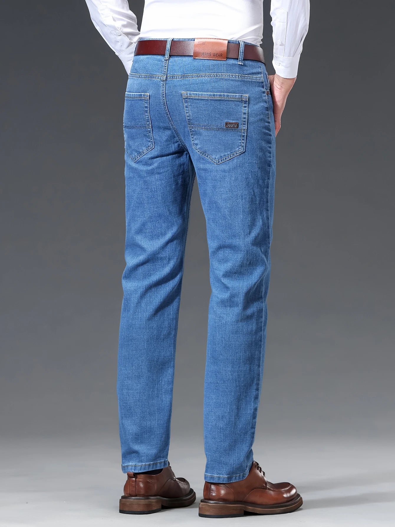 Thin Men's Straight Jeans Spring Summer Embroidered Casual Stretch Comfortable Trousers Business Fashion Male Denim Pants