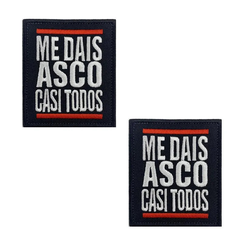 Embroidery Funny Spanish Alphabet Motivational Patches Spain Appliqued Chevron Stripes