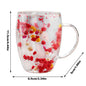 Insulated Layer Flowers Coffee Cup Double Walled Glass Coffee Mug Handle Anti-Scald Glass Mugs Dried Flowers Heat Insulation cup