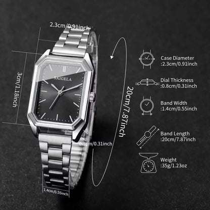 Fashion Rectangle Women Watches Simple Analog Quartz Wristwatch for Girls Clock Gift Reloj Mujer（Without Box）