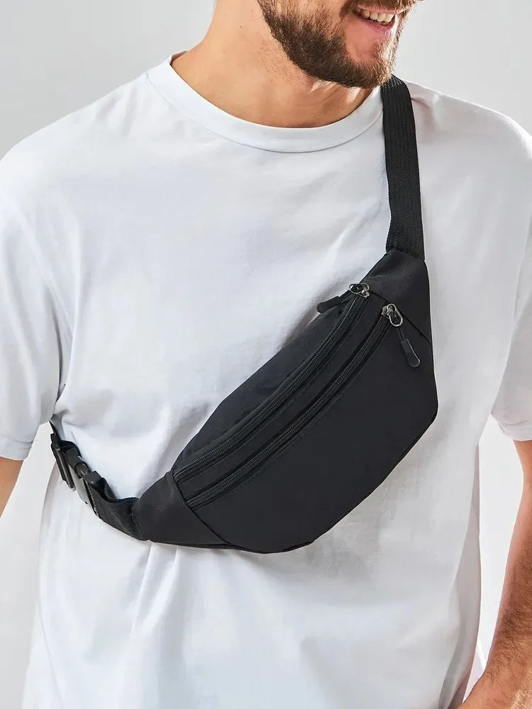 New Fashion Chest Bag For Men Black Waist Bag High Quality Women Shoulder Bag Multifunction Male Fanny Pack Crossbody Small Bag
