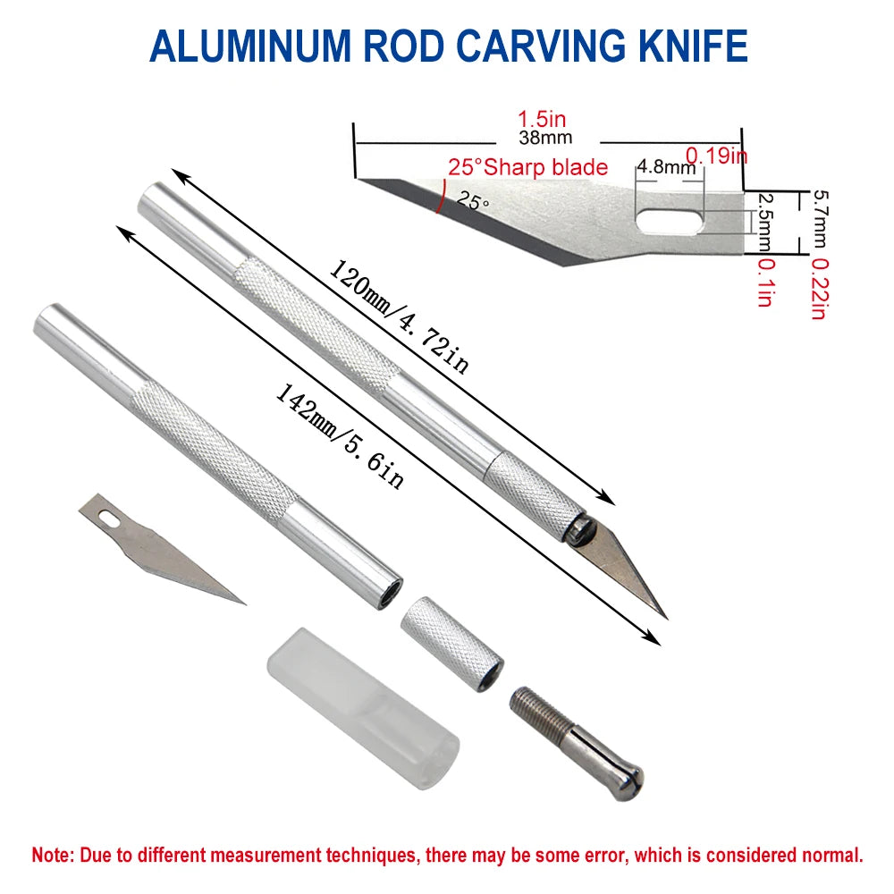 DIY Aluminum Alloy Hand Carving Knife Model Making Art Knife Woodcarving Hand Account Cutting Paper Cutting Tool Accessories