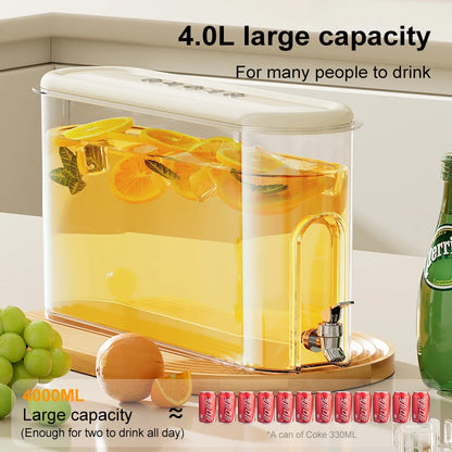 UFORU Leakproof Refrigerator Water Jug Large Capacity Food Grade Beverage Dispenser with Tap for Kitchen Fridge