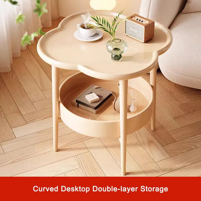 Trendy 40*40CM Side Table Plastic Samll End Table With Storage Easy to Assemble Bedside Table for Living Room
