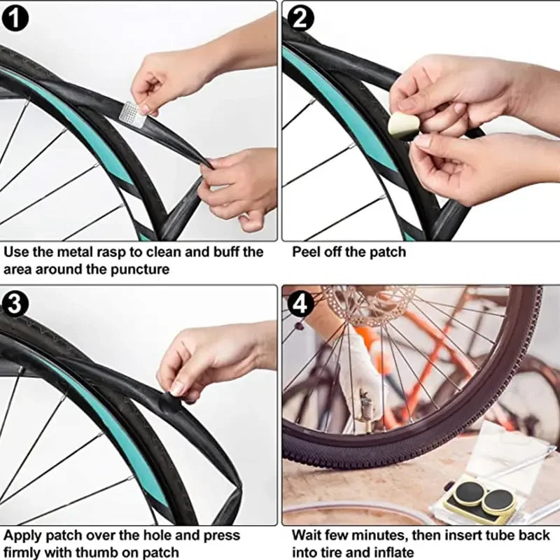 30 20 10PCS Bicycle Glue Free Tire Patches Tool Quick Repairing Tyre Protection Patch Adhesive Quick Drying Bike Accessories