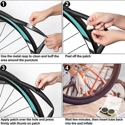 30 20 10PCS Bicycle Glue Free Tire Patches Tool Quick Repairing Tyre Protection Patch Adhesive Quick Drying Bike Accessories