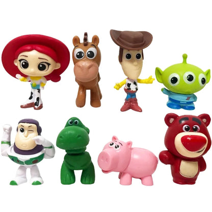 8Pcs Lot Anime Toy Story Mini Action Figure 4.5cm Buzz Lightyear Woody Ornaments Desktop Ornaments Children Toys Holiday Gifts