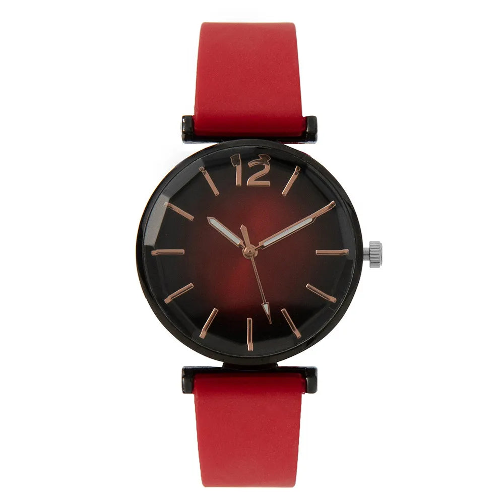 Fashion Ladies Sports Simple Black Dial Quartz Watch Casual 2023 Hot Sale Green Silicone Strap Women Clock Dress Wristwatches