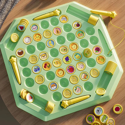 Kids Memory Game Board Chess 54 Cards Animal Fruit Flip Chess Educational Logical Thinking Learning Toy for 2-4 Players