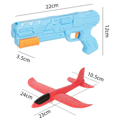Outdoor Catapult Plane Toy for Kids One Click Ejection Foam Glider Airplane Shooting Game Sports Toys Gift for Boys Girls