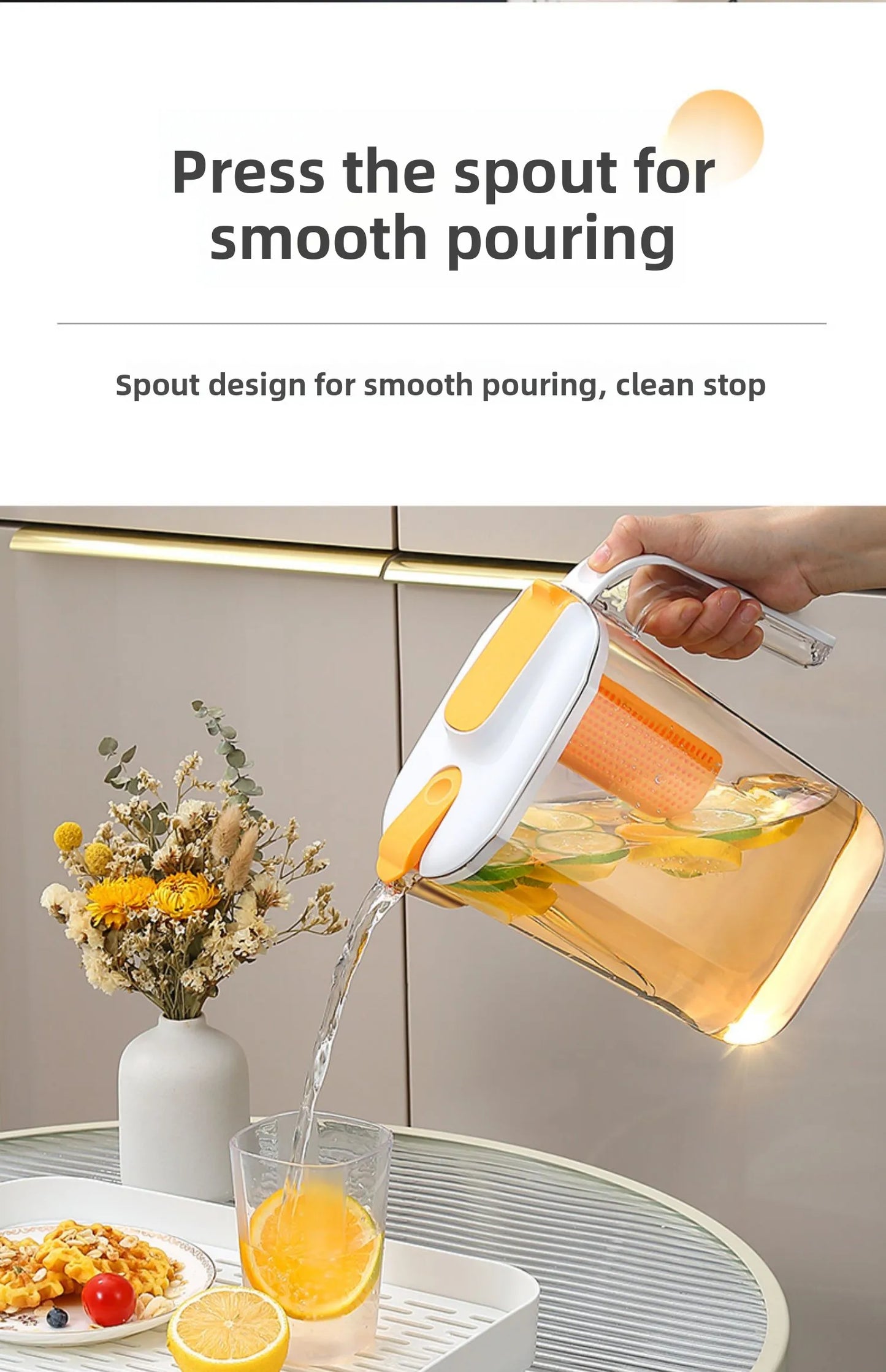 Large Capaci Cold Water Pot Heat Resistant Drop Proof Fruit Tea Barrel Beverage Ice Water Bottle for Frie Home Use