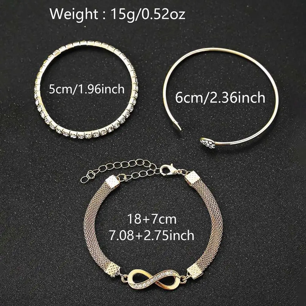 4PCS Fashion Women's Watch Set Trendy Luxury Simple Roman Numerals Scale Round Dial Quartz Watch Bracelet Set Perfect Gift