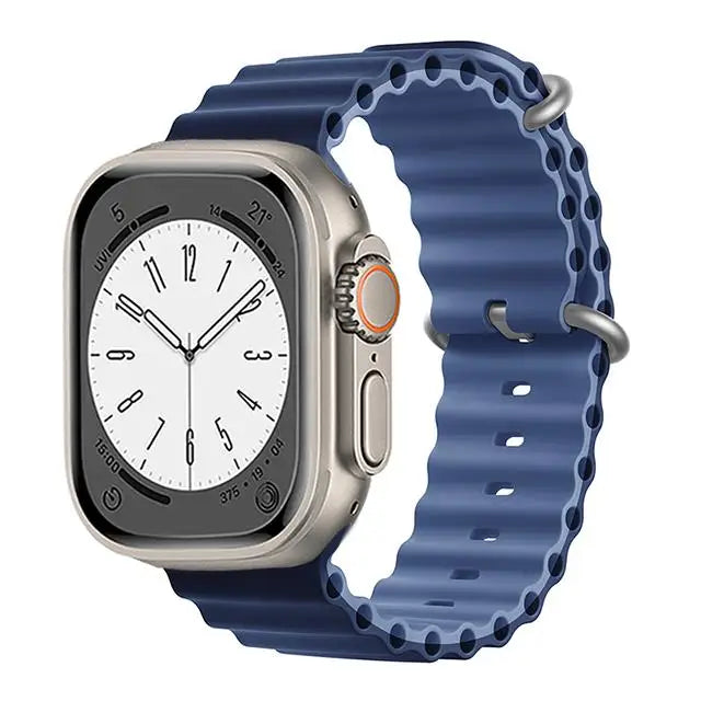 Ocean Strap for apple watch Band 44mm 40mm 45mm 41mm 49mm 46mm silicone correas bracelet iWatch series 7 5 6 3 se 8 Ultra 2 9 10