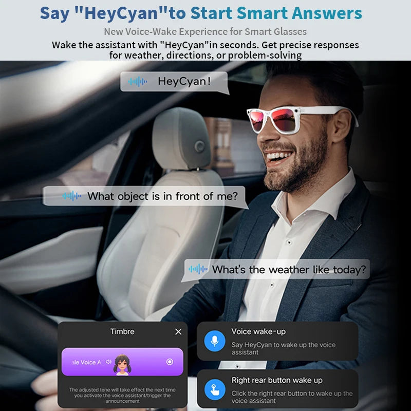 2026 New AI Smart Glasees With 800W Camera Video Recording AI Photo Recognition Bluetooth Call Translation Voice Sunglasses Man