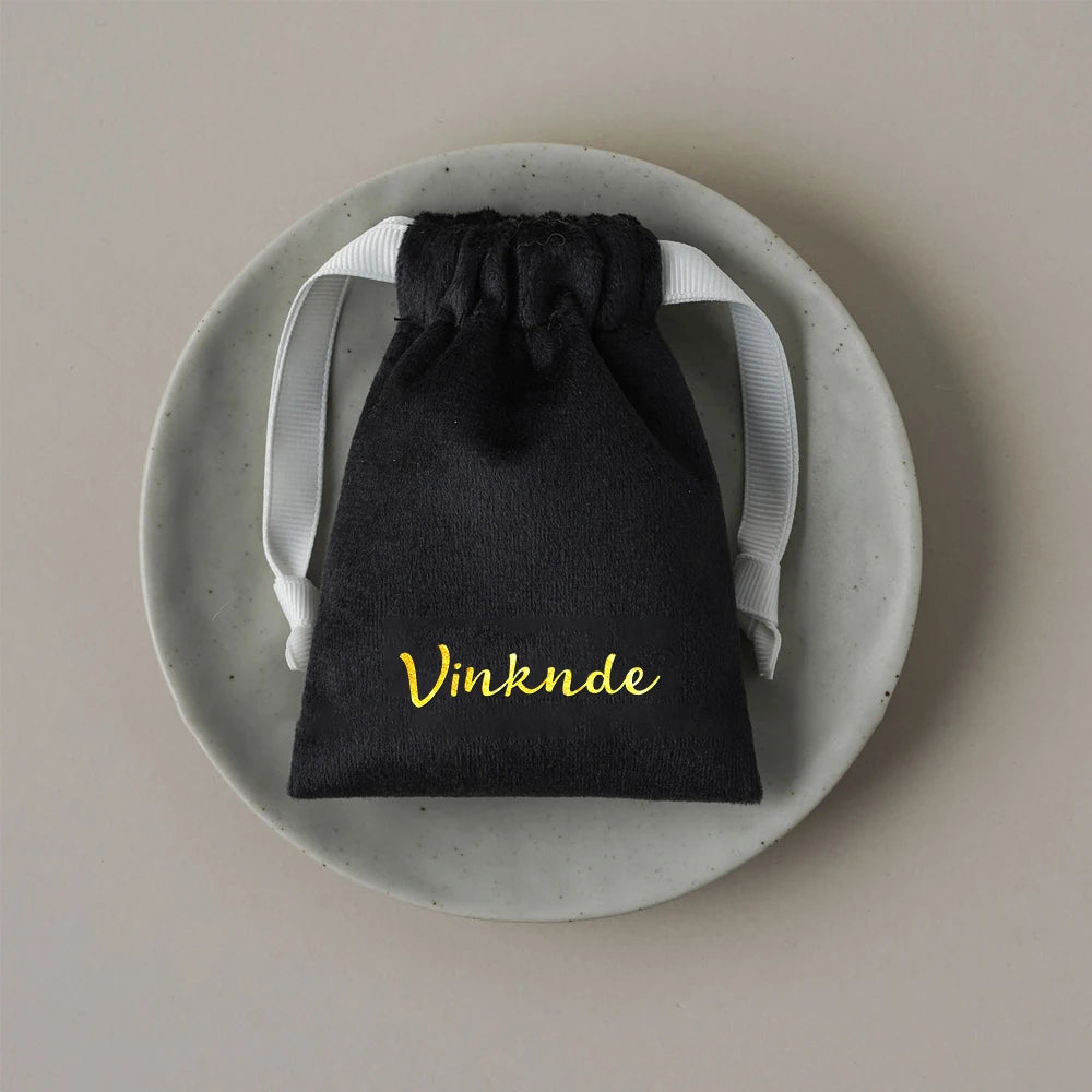 100pcs Custom Logo Jewelery Velvet Drawstring Bag Soft Champagne Velvet Suede Pouches Packaging for Wedding Party Gift Organizer
