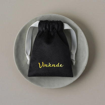 100pcs Custom Logo Jewelery Velvet Drawstring Bag Soft Champagne Velvet Suede Pouches Packaging for Wedding Party Gift Organizer