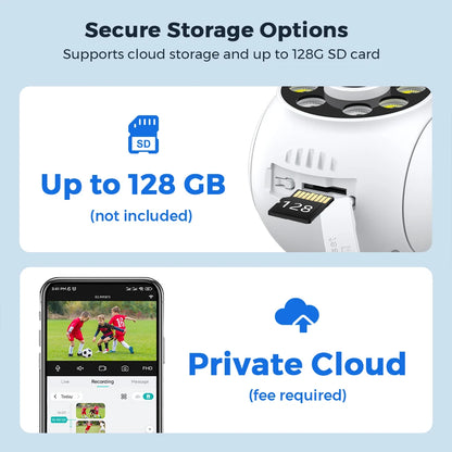 4MP 2K Mini Wifi Camera with 4X Digital Zoom Indoor Night Vision IP Surveillance Camera for Home Security Protection ICsee APP