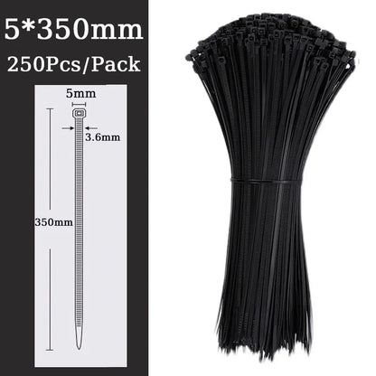 Self-locking plastic nylon tie Black 5x300mm cable tie fastening ring 8*500mm cable tie zip wraps strap nylon cable tie 5*300mm