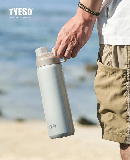 Tyeso 600ML Water Bottle With Eye Sticker Insulated Leak-Proof Fitness Flask Vacuum Flasks for Sport for Outdoor Workouts Travel