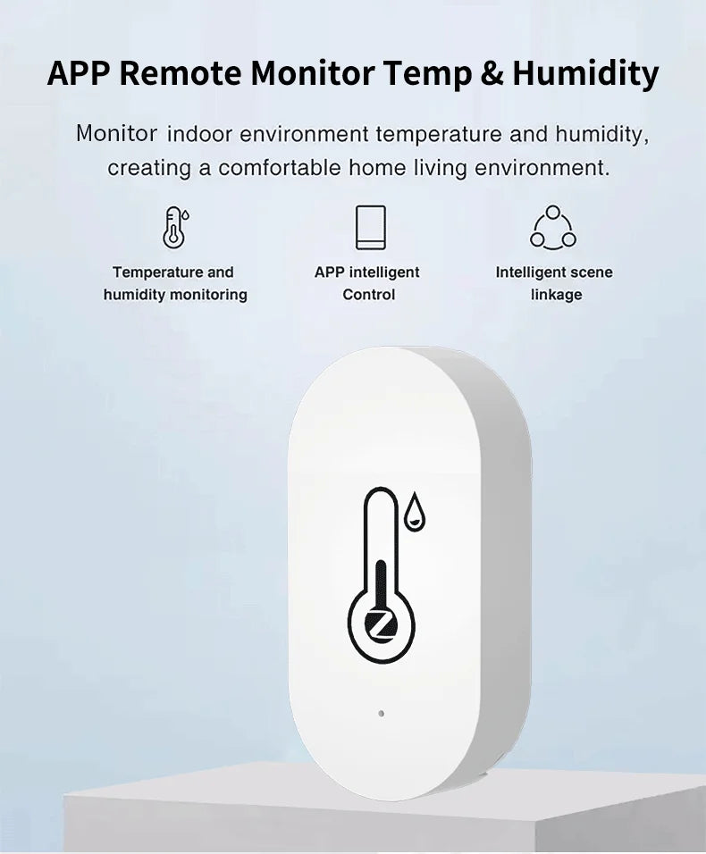 Tuya Zigbee Temperature Humidity Sensor SmartLife Remote Monitor For Smart Home Workwith Tuya Zigbee Hub