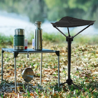 Mini Portable Telescopic Stool - One Leg Triangle Fishing Chair, Ideal for Outdoor Camping, Travel, Queuing & Beach Activities