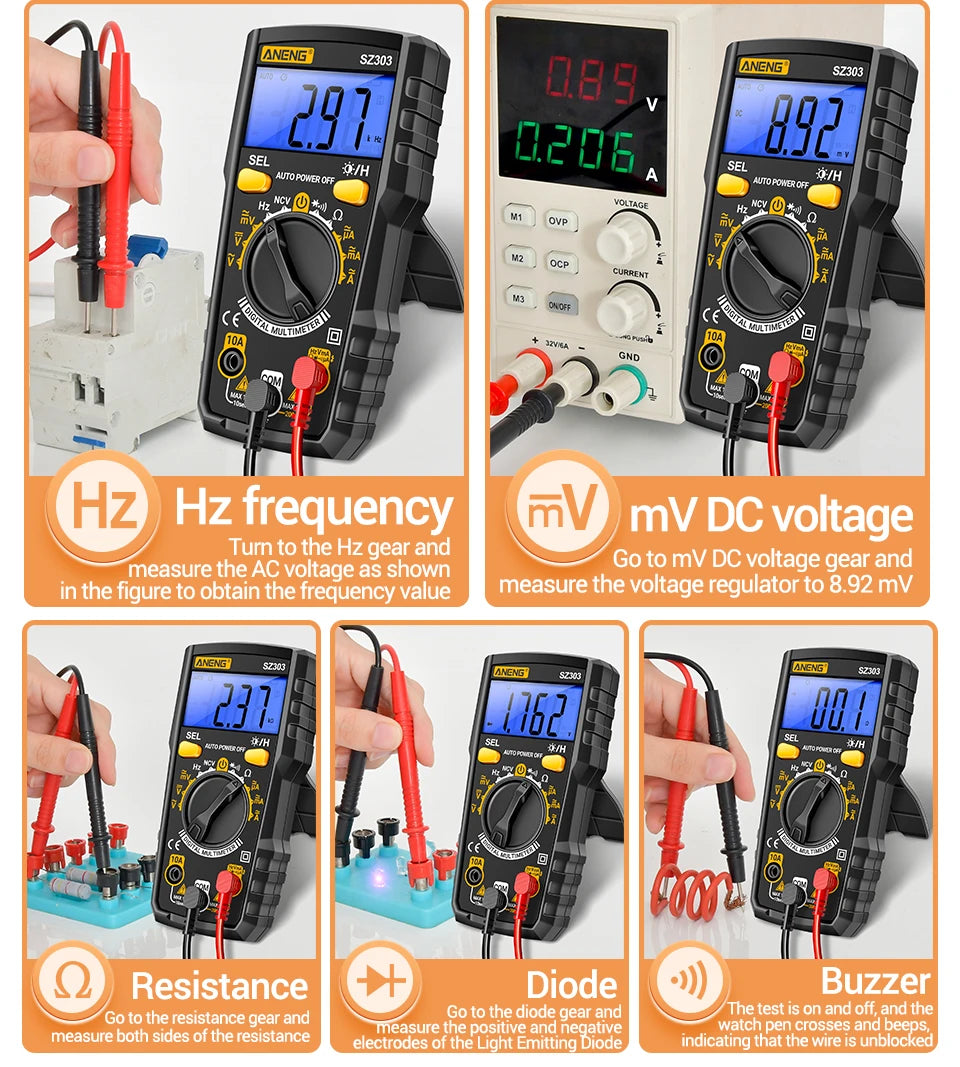 ANENG Digital Multimeter Professional Tester SZ303 AC/DC Voltage Resistance High Precision Professional Electrical Detection Too