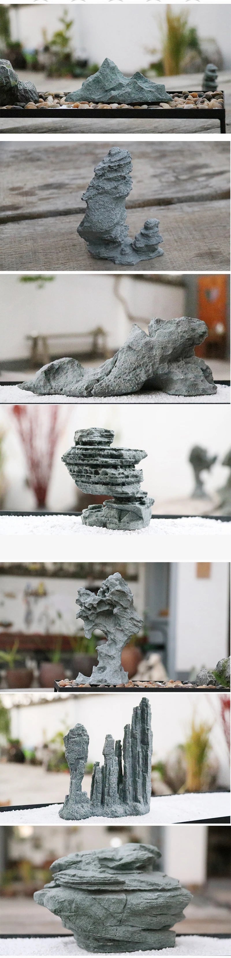 Sandstone Stone Miniature Mountain Fairy Garden Bonsai Rockery Lanscaping Ornaments Aquarium Decoration Accessories Home Decor