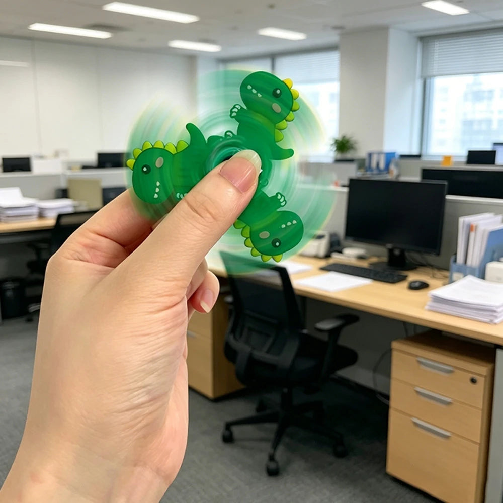 3/9PCS Dinosaur Silicone Spinners Sensory Toys Anxiety Relief Worry Stones Quiet Fidget Spinners for Stress Relief Party Favors