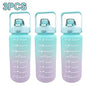 Water Bottle 2 Liter Stay Hydrated Motivated Leakproof Plastic Sport Bottle Reminder Times Sports Outdoor Fitness Office Indoor