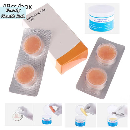 【4Pcs Hearing Aid Drying Capsules Desiccant Dehumidifier Drying Pallet For BTE】