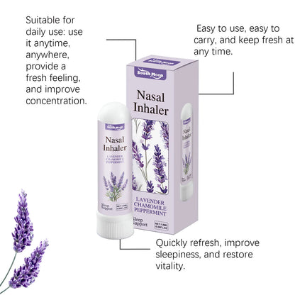 Lavender Chamomile Peppermint Nasal Inhaler Refreshing Breathing Support Sleep Aid Focus Boost Portable Daily Use
