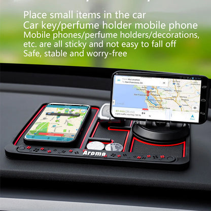 4 In 1 PVC Car Anti-Slip Mat  panel Silicone Phone Holder Dashboard Mount Stand Multi-purpose Car Organizer Tray Car Accessory