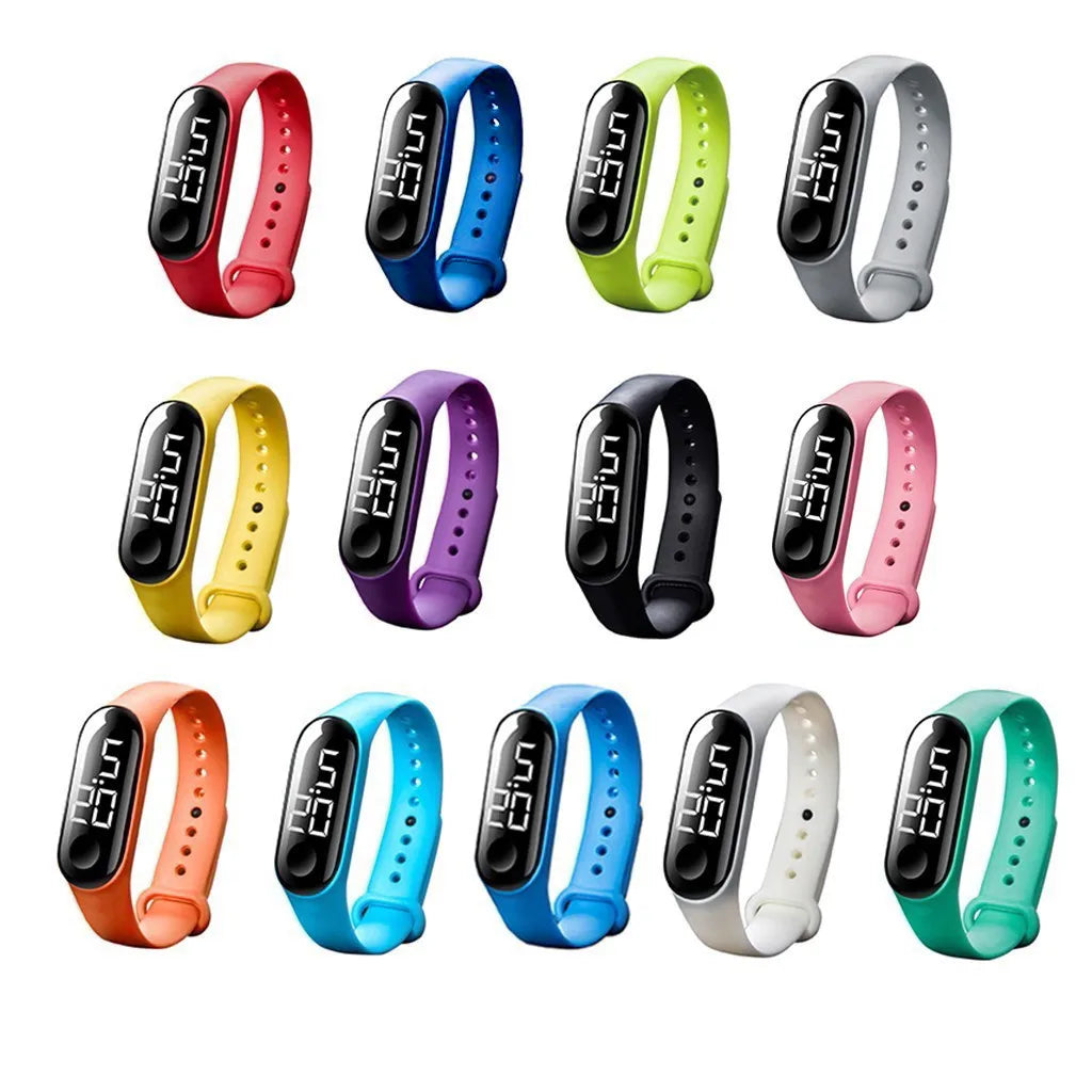 Man Woman LED Electronic Sport Watch Luminous Sensor LED Student Adult Couple Electronic Watch With Shell Adjustment Watch