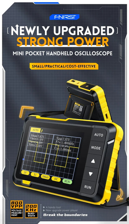 FNIRSI Professional NEW DSO152 Handheld Digital Oscilloscope: 2.5MSa/s Sampling, 200KHz Bandwidth, 800 VPP PWM Output