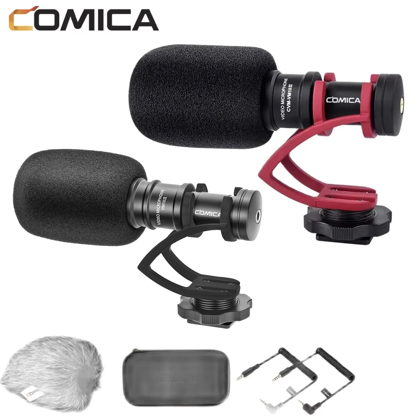 Comica CVM-VM10II Professional Shotgun Microphone with Shock Mount For iPhone,DSLR Camera,Android Smartphones Camera Microphone