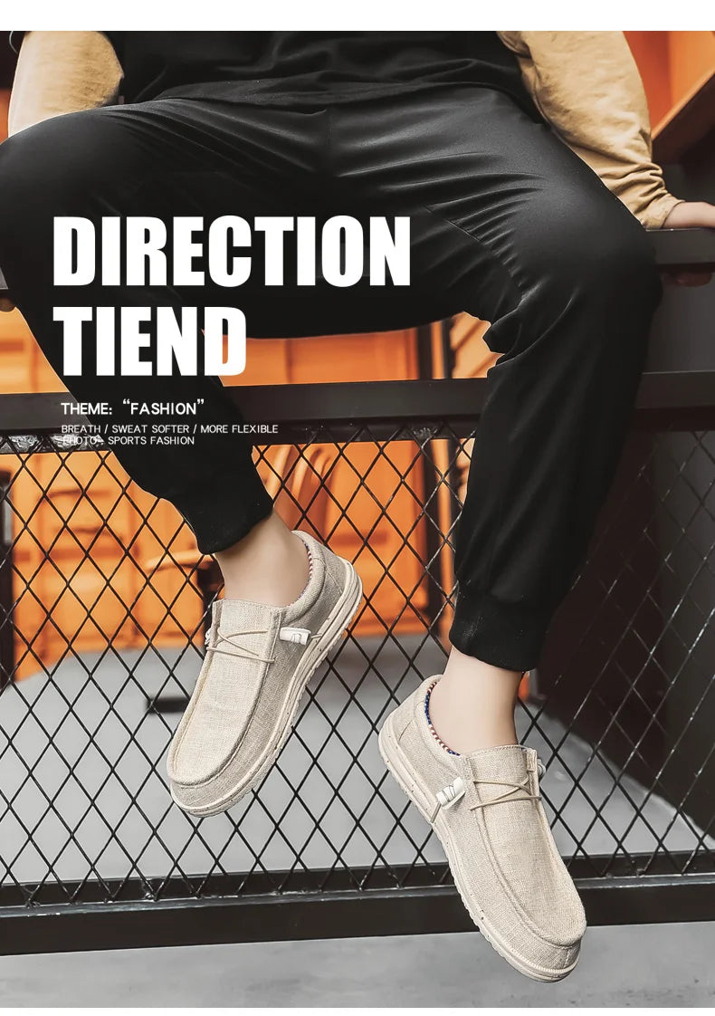 Men's Loafers Shoes Slip-on Easy To Put on Take Off Comfortable Breathable Casual Lightweight Low-Top Men's Canvas Shoes