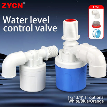 Automatic Water Level Control Valve 1/2" 3/4" 1" Water Shortage Self Opening Float Ball Valve Tank Tower Pool Float Switch Blue