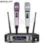 SOMLIMI 135G4 UHF Dual Channels Profession Wireless Microphone System Stage Performance Dynamic Long Distance Metal Handheld