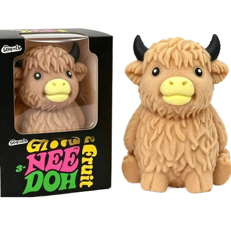 Scottish Highland Cow Squishy Slow Rebound Anxiety Relief Fidget Toy,Squishy Toys,Kid Toys,Juegos Para Niños,Cheese Squishy