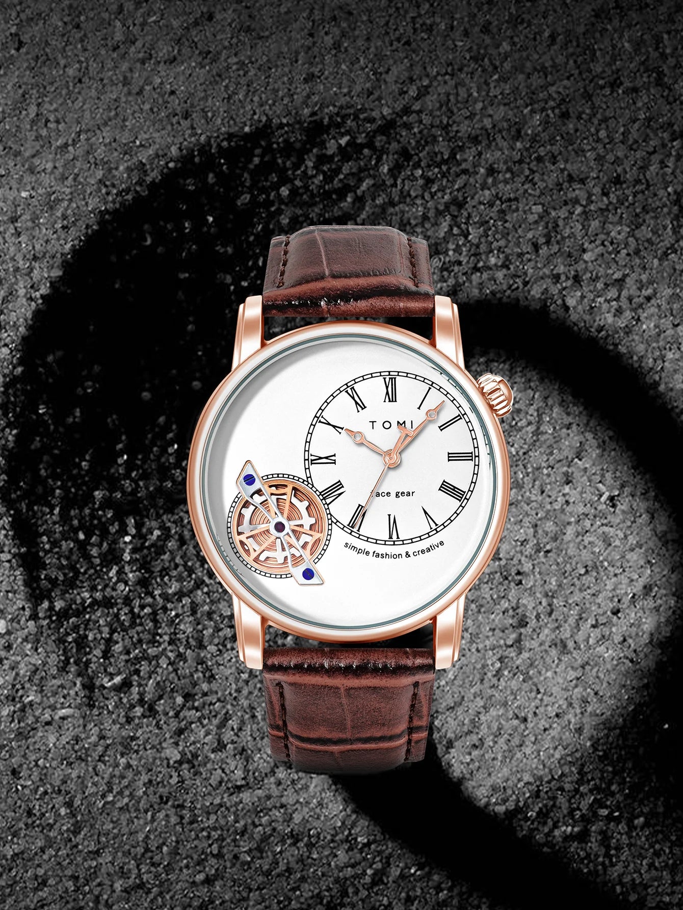 TOMI Set Gift Box Luxury and Fashionable Men's Quartz Watch Leisure Calendar Double Strap Quartz Watch Festival Gift