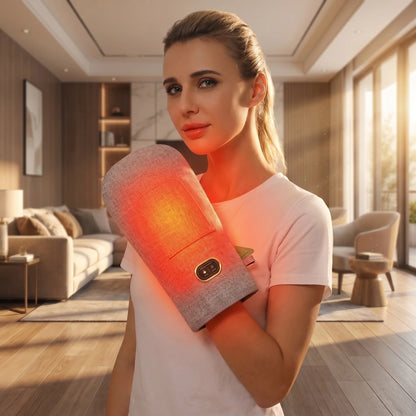 LED Red Light Glove 660nm & 850nm Red Light Vibration Massage for Wrist Fingers Hand Beauty Anti-fatigue
